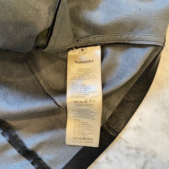 NANUSHKA Black Thora Short Sleeve Vegan
Leather Shirt Top - Picture 5 of 8